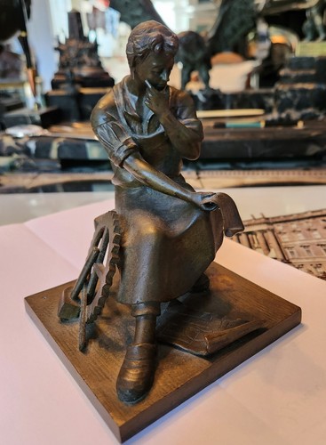 Feine bronzeskulptur eines - feine,