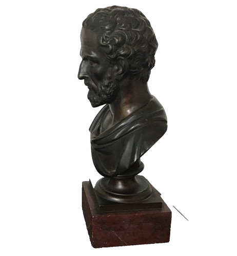 Demosthenes bronze büste - bronze,
