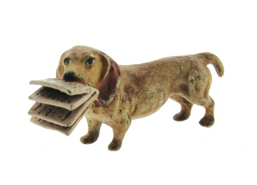 Miniatur bronze hund bringt - miniatur-,