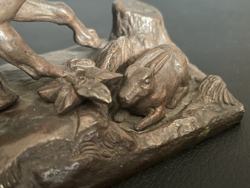 Antike bronze statue hund hase - statue,