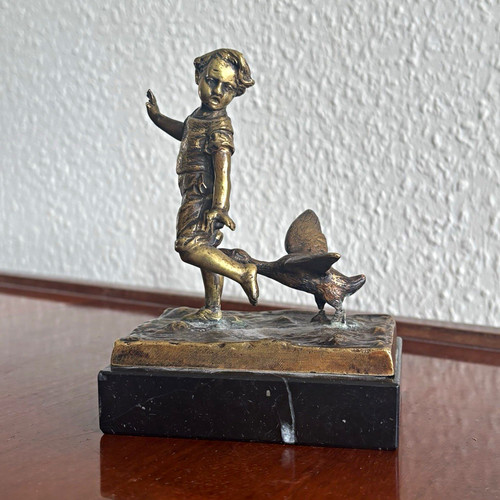 Antike art déco bronzefigur - art-déco,