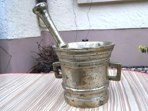 Antiker bronze mörser kg - bronze,