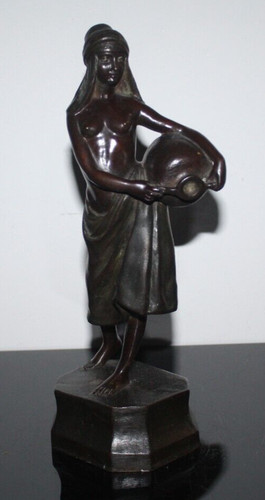 Bronze figur afrikanerin - figur,,