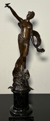 Jugendstil bronze figur - bronze,