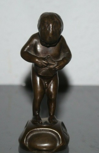 Bronzefigur petschaft junge - bronzefigur,,