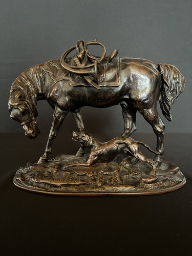 Antik bronzefigur pferd mit - antik,