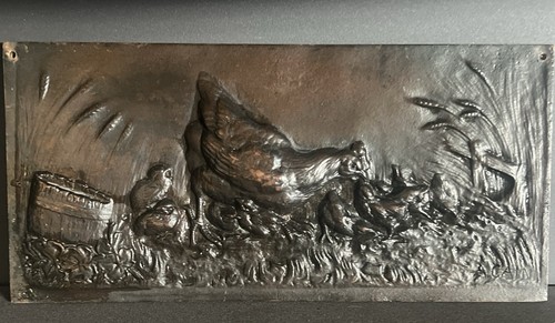 Relief platte plakette - plakette, bronze