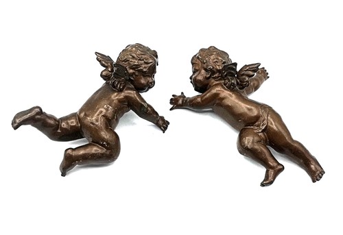 Bronze putten - putten, (wandmontur)