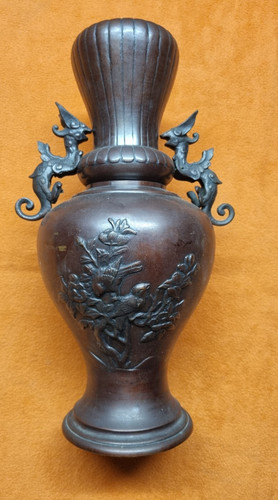 Bronze vase mit - bronze,