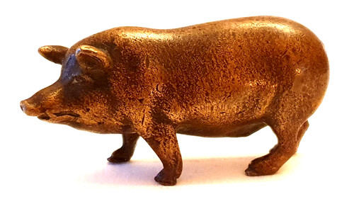 Vintage bronze figur schwein - vintage,