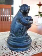 Alte Bronzefigur Affenpaar