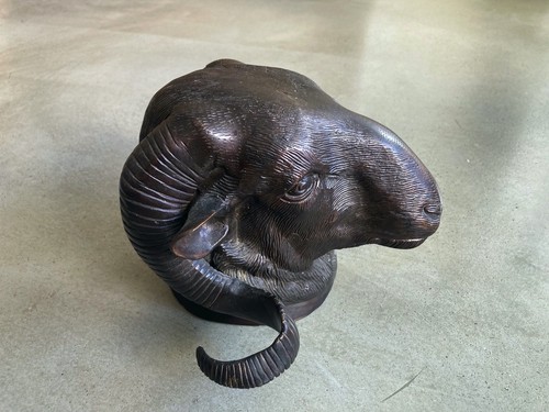 Alte bronzefigur kopf eines - alte,