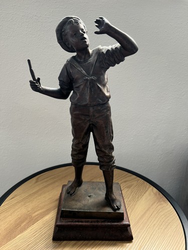 Bouret bronze figur - bronze, junge