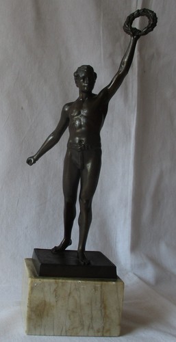 Patinierte metallskulpturfigur - patinierte,