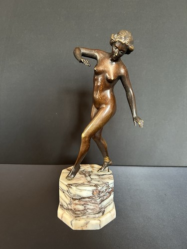 Art deco bronze figur - art,