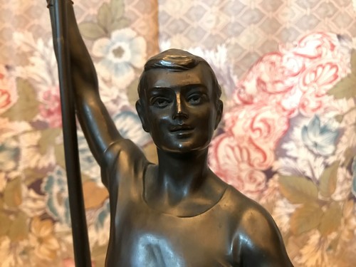 Bronze art deco ruderer tolles - deco,