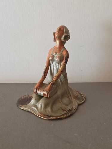 Bronze jugendstilfigur frau - bronze,