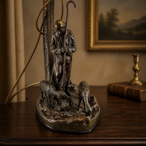 Bronze figur lampe - lampe,